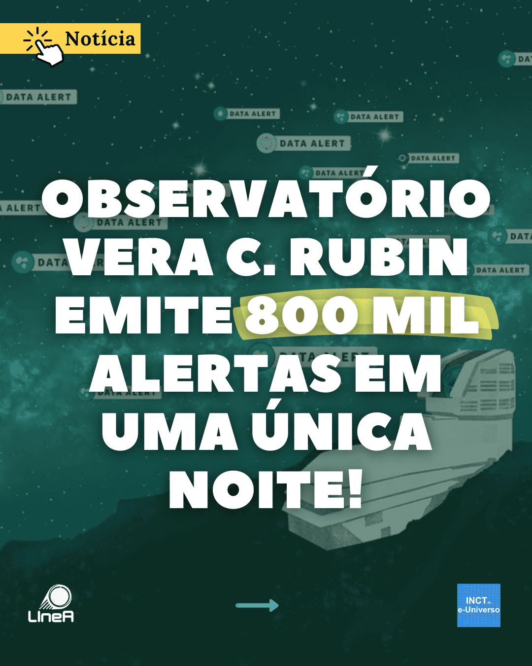 Observatório Vera C. Rubin emite 800 mil alertas em uma única noite