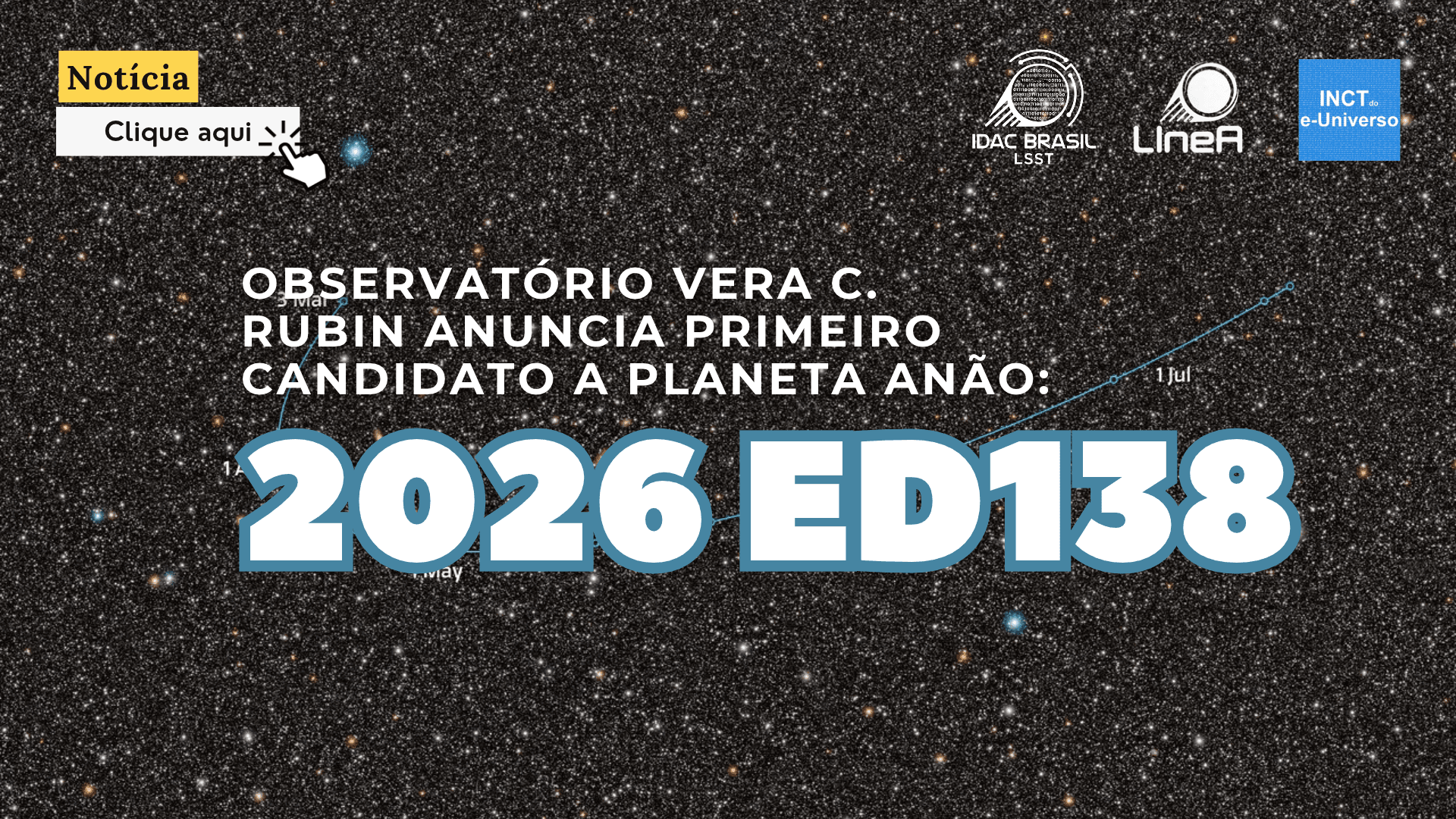 Observatório Vera C. Rubin anuncia primeiro candidato a planeta anão: 2026 ED138